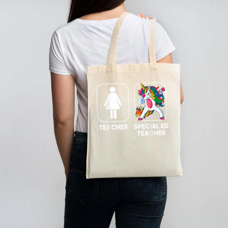 Special Ed Teacher Dabbing Unicorn Teacher Women Canvas Tote Bag