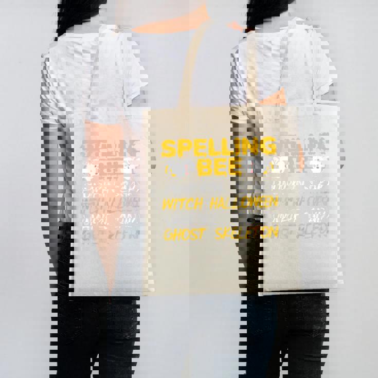 Spelling Bee Costume For a Halloween Teacher Pun Women Canvas Tote Bag