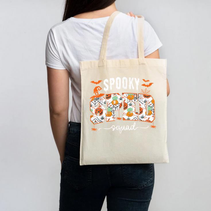 Spooky SPED Squad Special Education Teacher Halloween Ghost Canvas Tote Bag