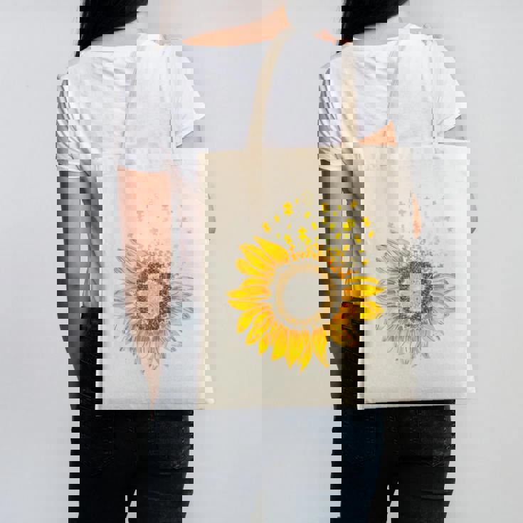 Sunflower Puzzle Pieces Autism Awareness For Mom Teacher For Women Canvas Tote Bag