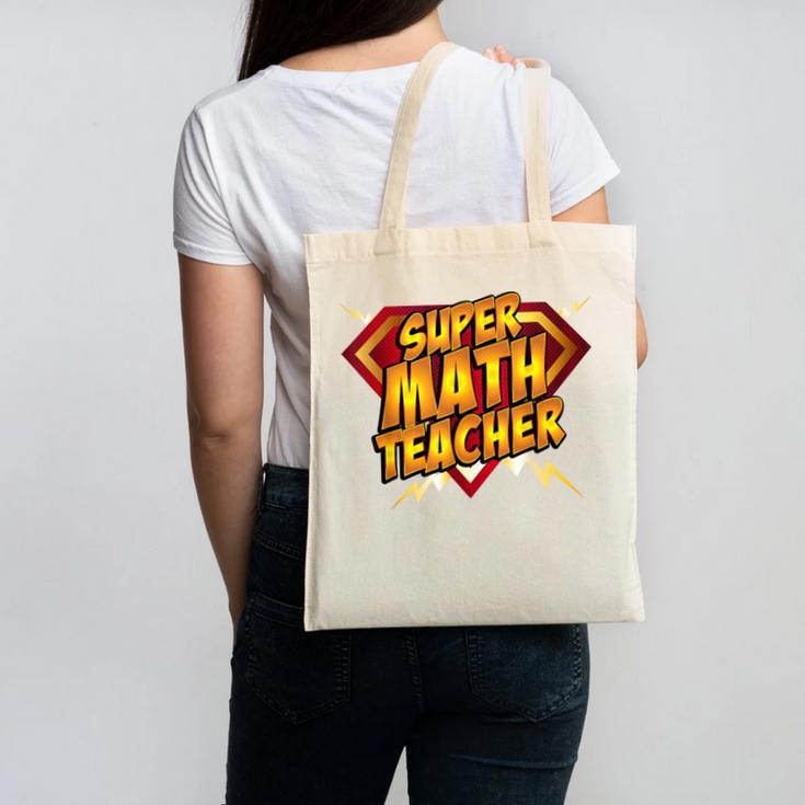 Super Math Teacher Educational Superhero Canvas Tote Bag