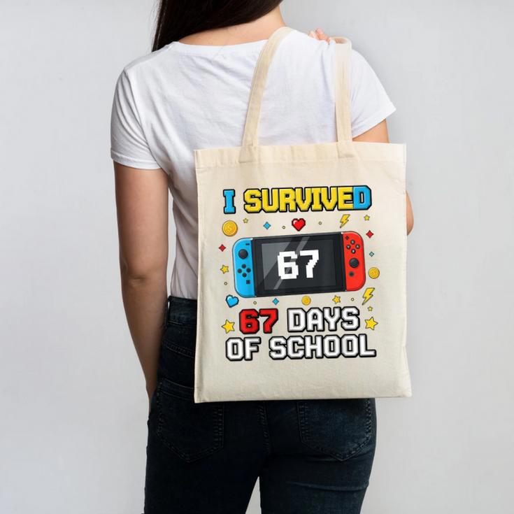 I Survived 67 Days Of School 67 Teacher Squad Matching Canvas Tote Bag