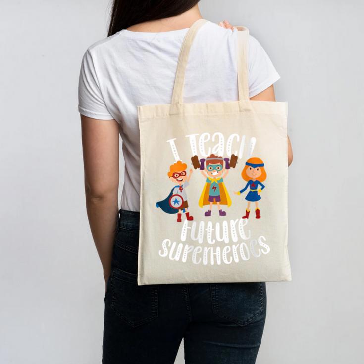 I Teach Superheroes Cute Back To School Teacher Canvas Tote Bag
