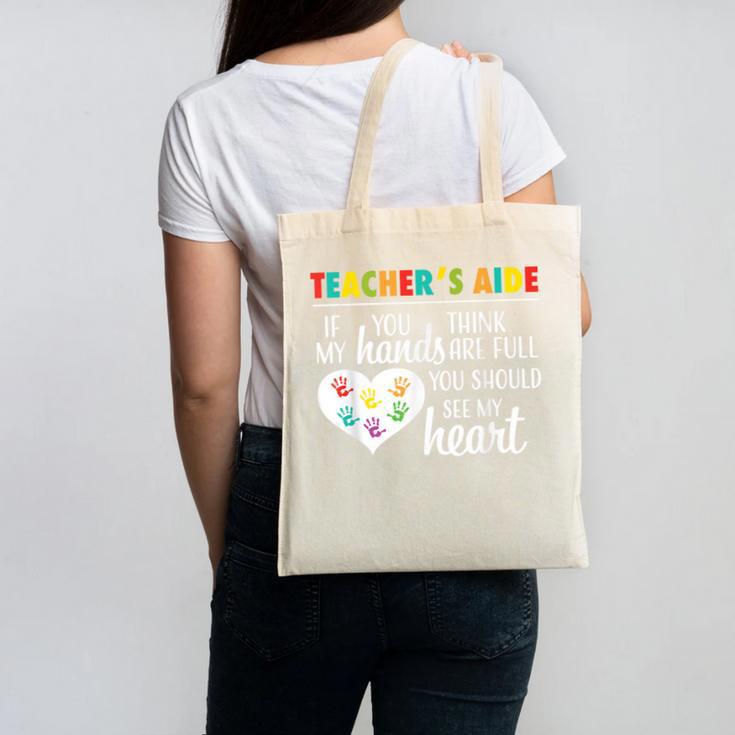 Teacher Aide Appreciation Cute Heart Tee For Women Canvas Tote Bag