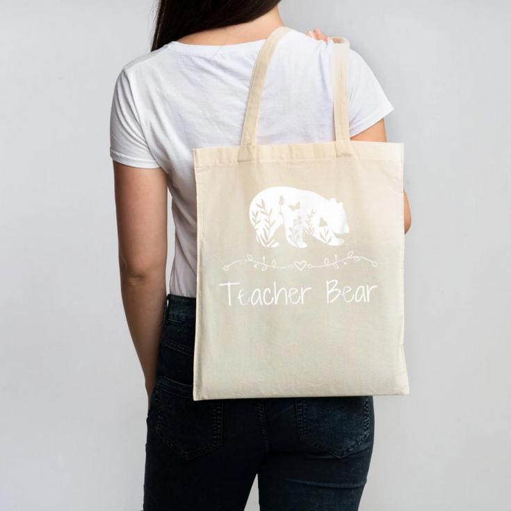 Teacher Bear For Educators Teacher Appreciation Canvas Tote Bag