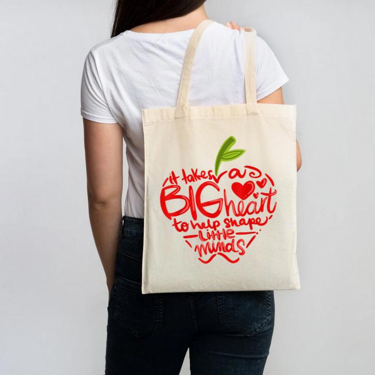 Teacher Day T Shirt Appreciation Day Apple Teach Learn Canvas Tote Bag