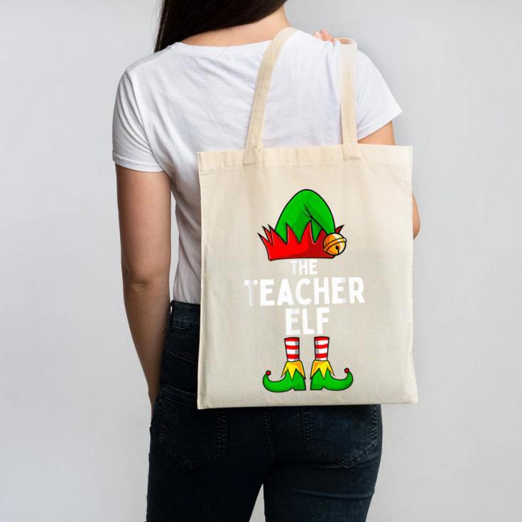 Teacher Elf Matching Family Christmas Women Men Canvas Tote Bag