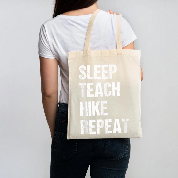Teacher Hiking Shirt Teaching Hiker T Shirt Canvas Tote Bag