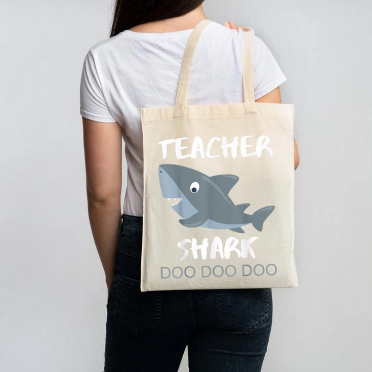 Teacher Shark Shirt Christmas Idea For Him Her Canvas Tote Bag