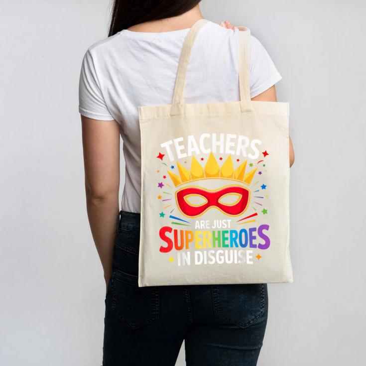 Teachers Are Just Superheroes In Disguise Fun Back To School Canvas Tote Bag