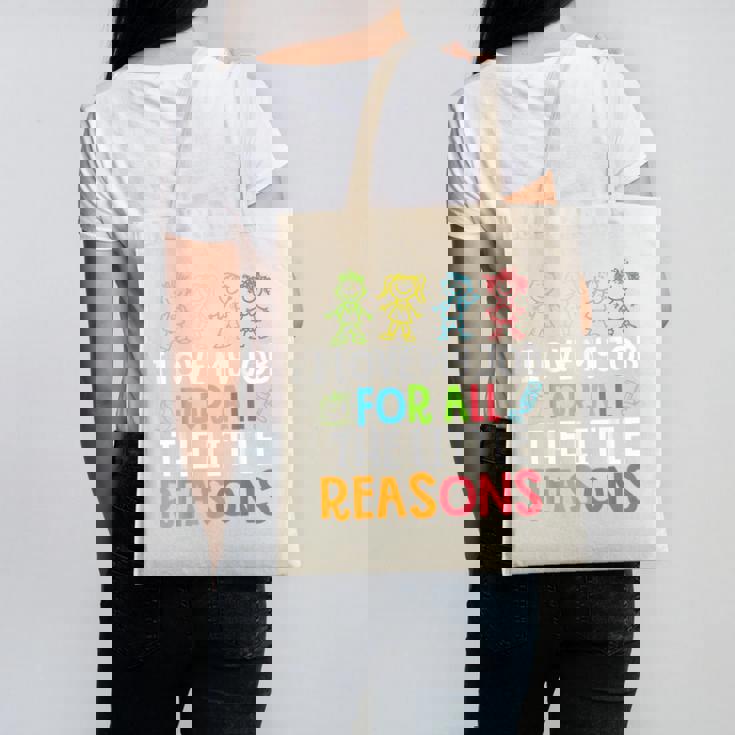 Teachers I Love My Job For All The Little Reasons Teacher Canvas Tote Bag