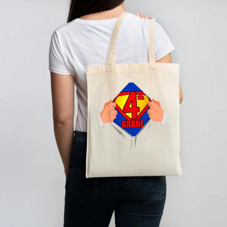 Teachers Are Superheroes 4th Grade Super Teacher Staff Men Women Canvas Tote Bag