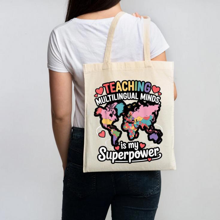 Teaching Multilingual Minds Learners English ESL Teacher Canvas Tote Bag