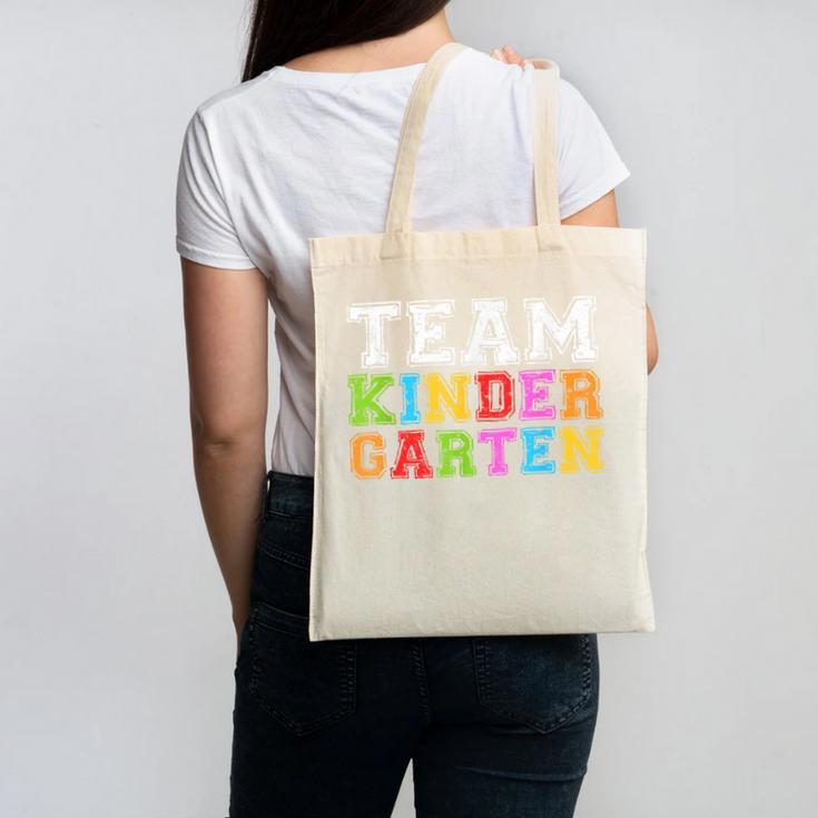 Team Kindergarten Shirt Boy Girl Teacher Graduation Canvas Tote Bag