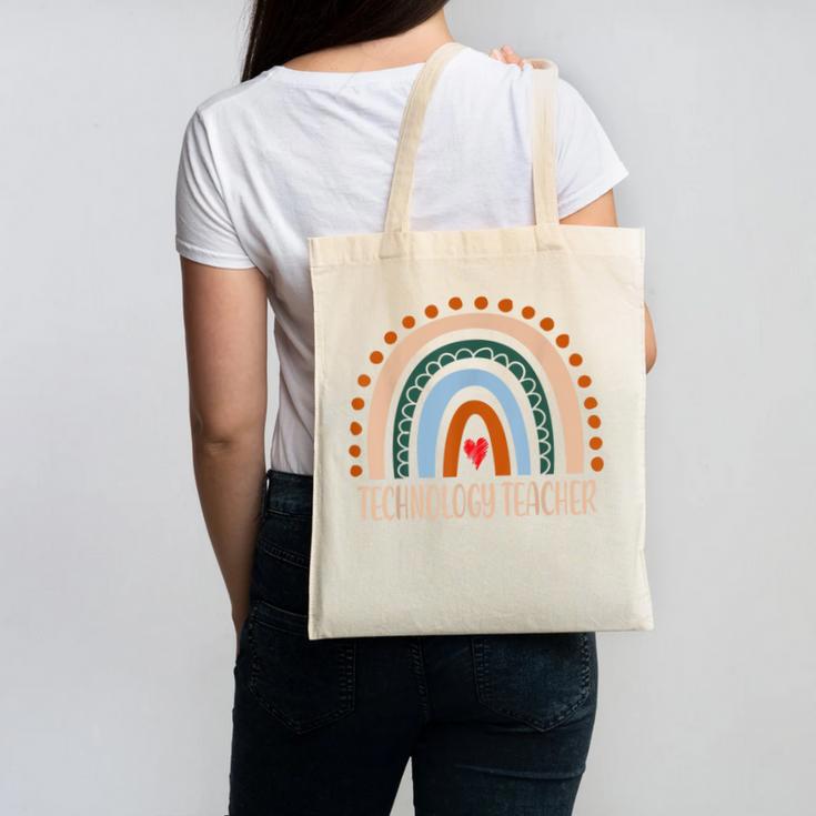 Technology Teacher Rainbow Appreciation Day Back To School For Men Women Canvas Tote Bag