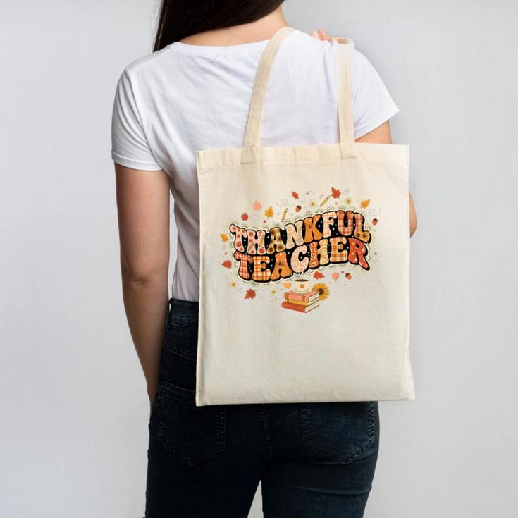 Thankful Teacher Shirts For Women Teach Thanksgiving Teacher Canvas Tote Bag
