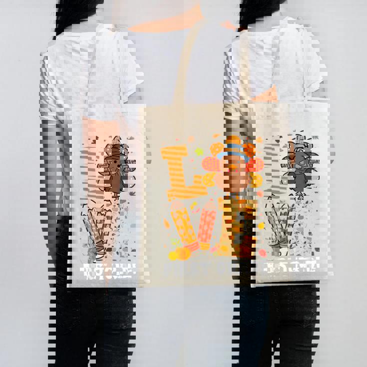 Thanksgiving Love First Grade Teacher Turkey Autumn Fall For Men Women Girls Kids Canvas Tote Bag