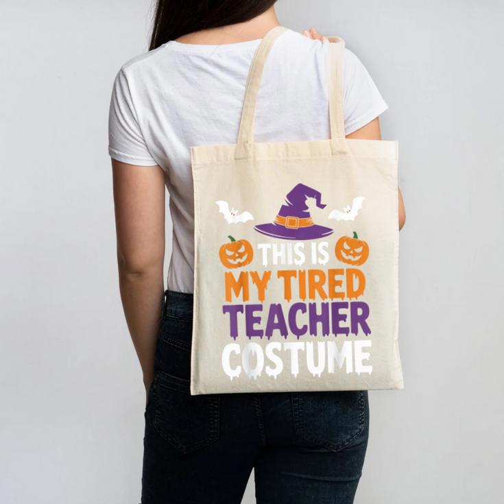 Tired Teacher Costume For Humor Halloween Canvas Tote Bag