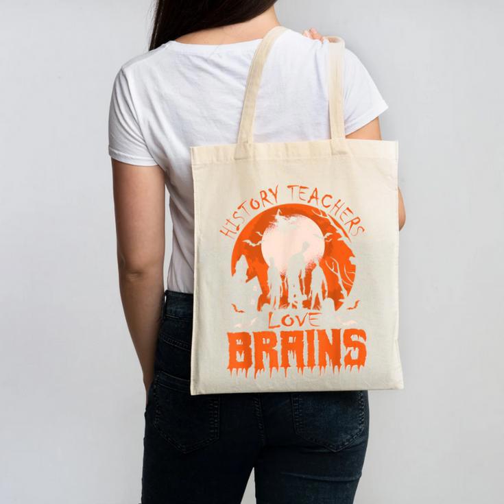 History Teachers Love Brains Halloween Teacher For Men Women Canvas Tote Bag