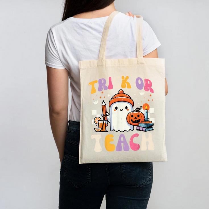 Trick Or Teach Ghost Teacher School Halloween Men Women Canvas Tote Bag