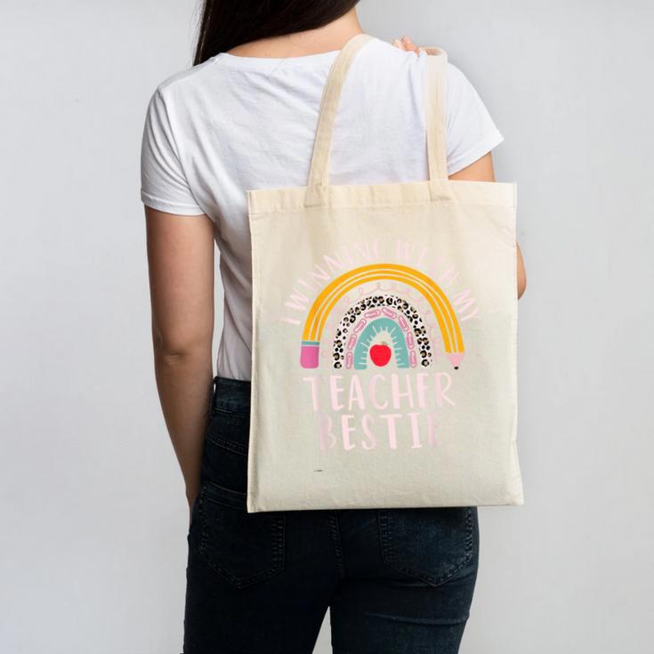 Twinning With My Teacher Bestie Spirit Week Girls Day Kids Canvas Tote Bag