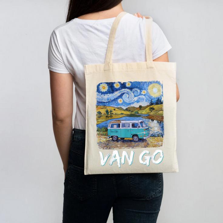 Van Go Retro Vanlife Art Teacher Canvas Tote Bag