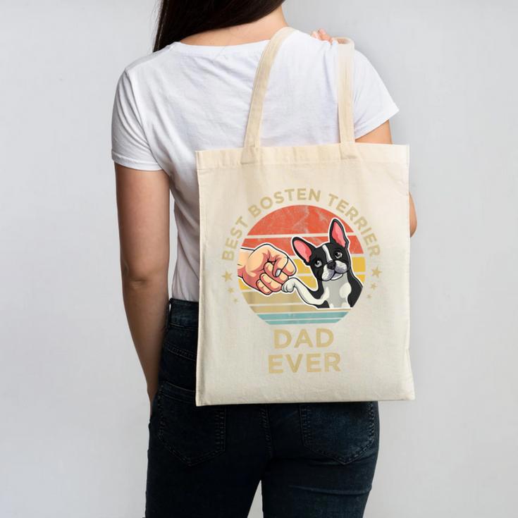 Vintage Best Boston Terrier Dad Ever Dog Father Father's Day Men Girls Kids Canvas Tote Bag