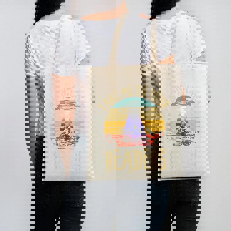 Vintage Take Me To Your Readers English Teacher Alien Space Men Women Canvas Tote Bag