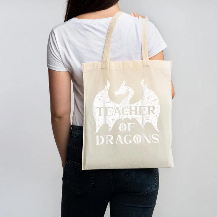 Vintage Teacher Of Dragons Quotes Teacher Student Canvas Tote Bag