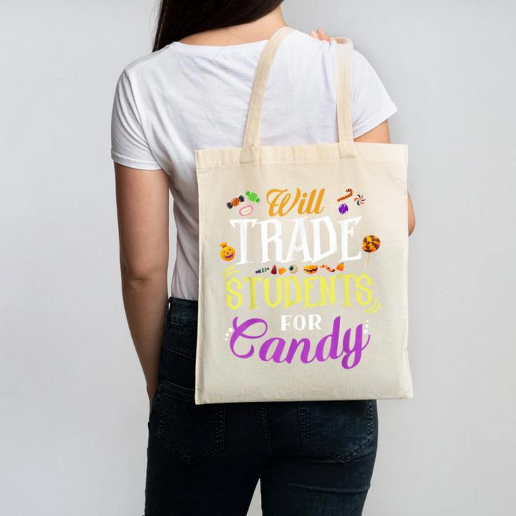 Will Trade Students For Candy Teacher Cute Halloween Costume Canvas Tote Bag