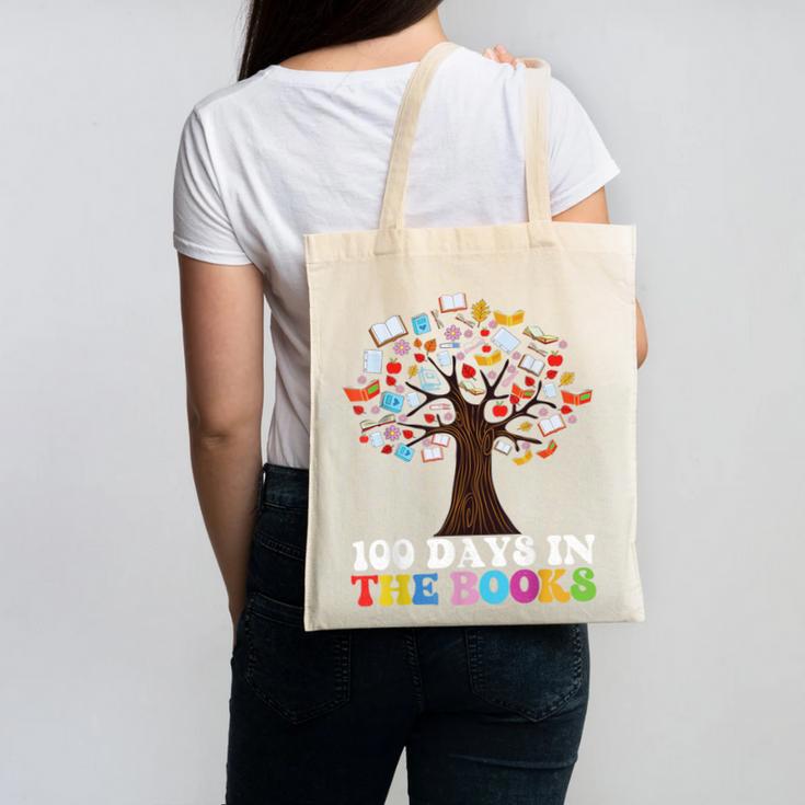 100 Days In The Books Reading Teacher 100th Day Of School Canvas Tote Bag, trending gift 100 Days In The Books Reading Teacher 100th Day Of School Canvas Tote Bag, trending gift