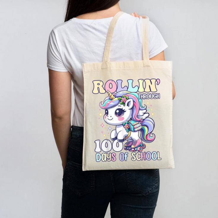 100 Days Of School Girls Teacher 100th Day Unicorn Outfit Canvas Tote Bag