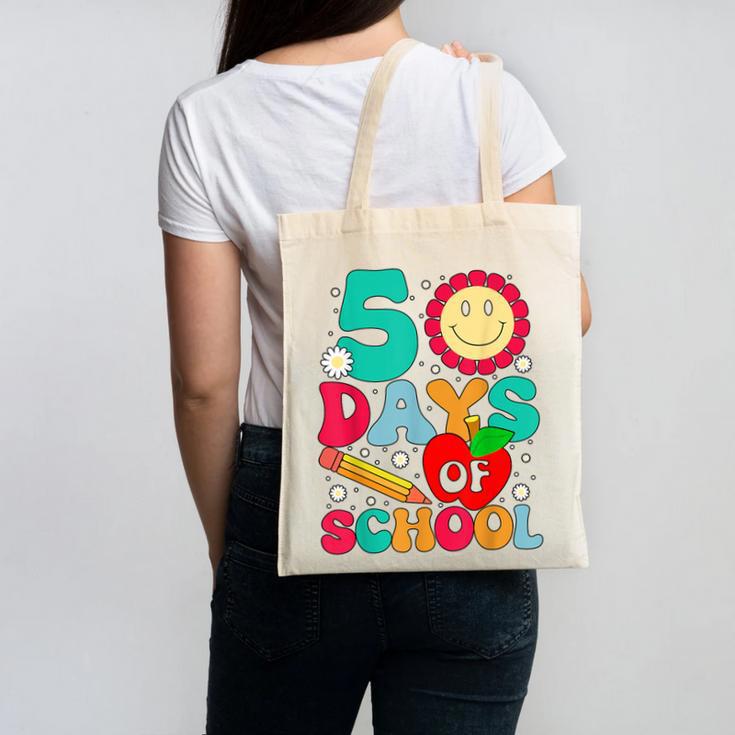 50 Days Of School Teacher Happy 50th Day Of School Kids Canvas Tote Bag