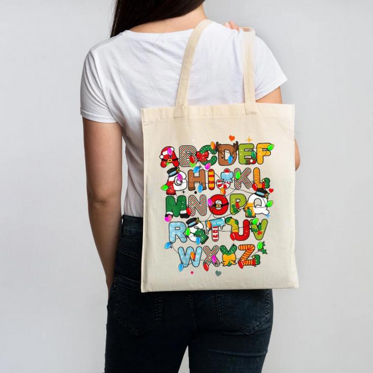 ABCs Learning Kindergarten Teacher Christmas Lights Alphabet For Men Women Kids Canvas Tote Bag, trending gift ABCs Learning Kindergarten Teacher Christmas Lights Alphabet For Men Women Kids Canvas Tote Bag, trending gift