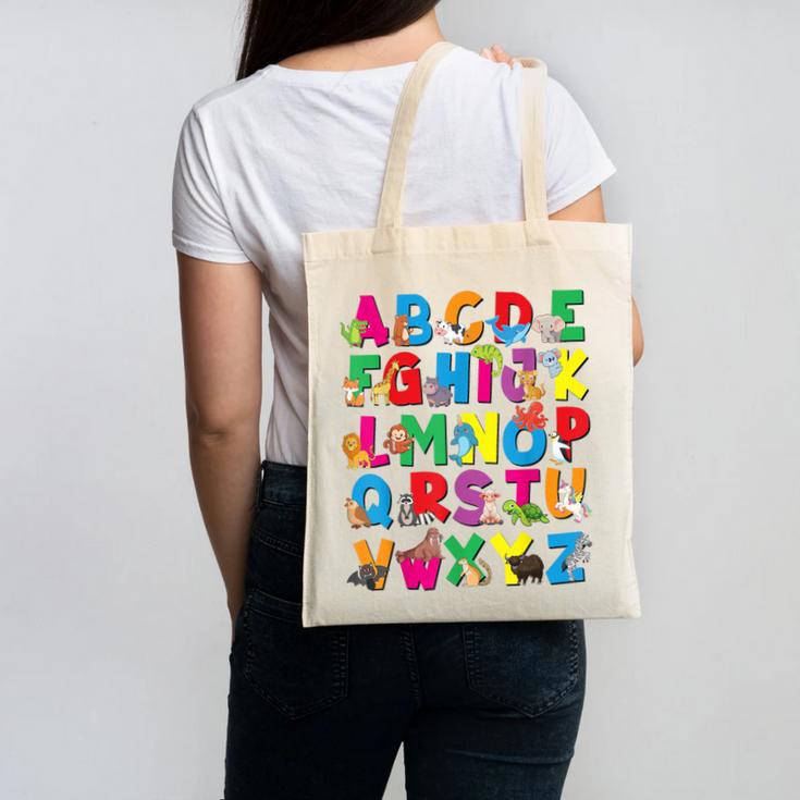 Alphabet Animals ABCs Zoo Kids Boys Girls Teacher Canvas Tote Bag, trending gift