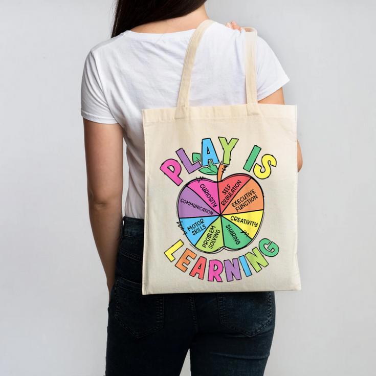 Apple Retro Play Is Learning Kindergarten Teacher Daycare Canvas Tote Bag, trending gift Apple Retro Play Is Learning Kindergarten Teacher Daycare Canvas Tote Bag, trending gift