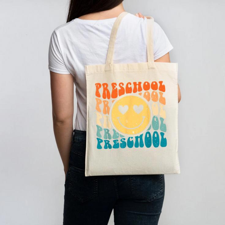 Back To School Groovy Smile Preschool Teachers Students Kids Canvas Tote Bag, trending gift Back To School Groovy Smile Preschool Teachers Students Kids Canvas Tote Bag, trending gift