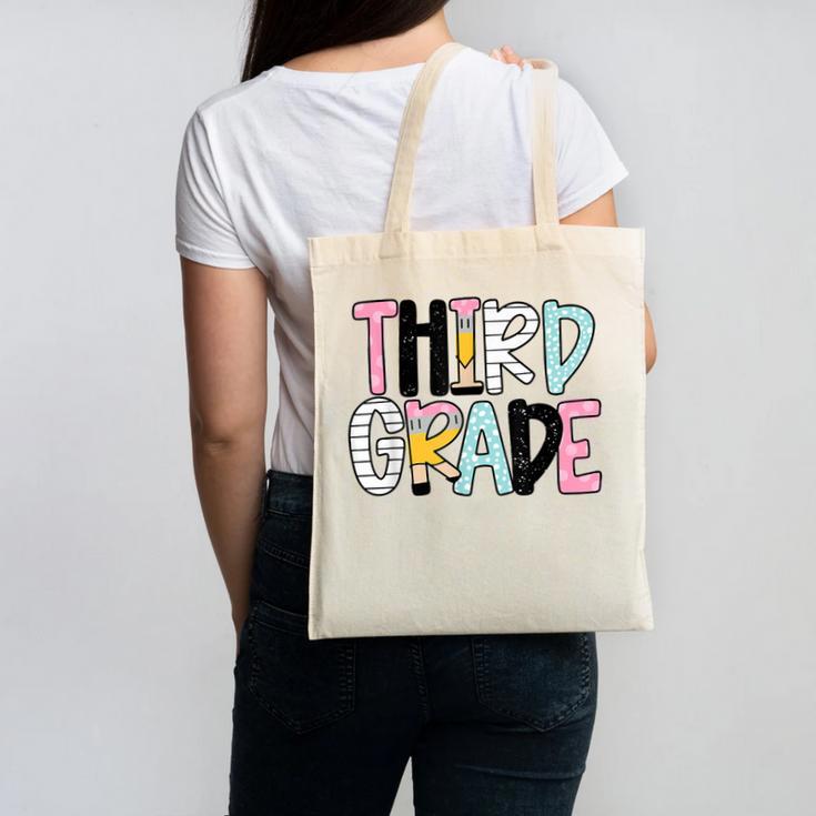 Back To School Third Grade Teacher First Day Of 3rd Grade Canvas Tote Bag