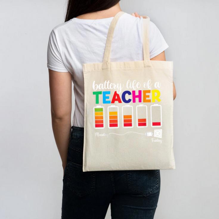 Battery Life Of a Teacher Shirt Thanksgiving Teacher Canvas Tote Bag, trending gift Battery Life Of a Teacher Shirt Thanksgiving Teacher Canvas Tote Bag, trending gift