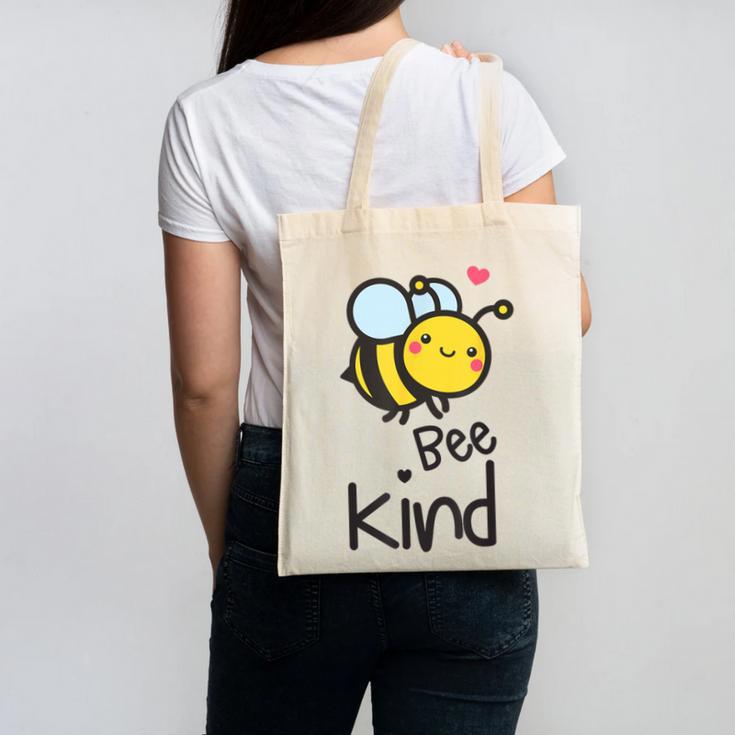 Bee Kind Bumble Bee Anti Bullying Teacher Kindness Matters Canvas Tote Bag