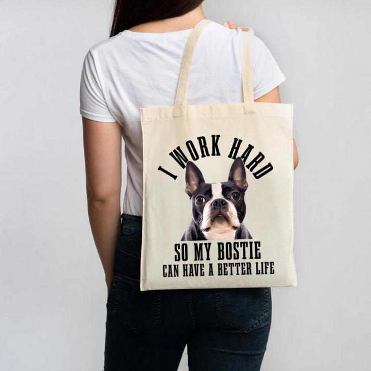 Bostie Mama Dog Dad Boston Terrier For Men Women Canvas Tote Bag