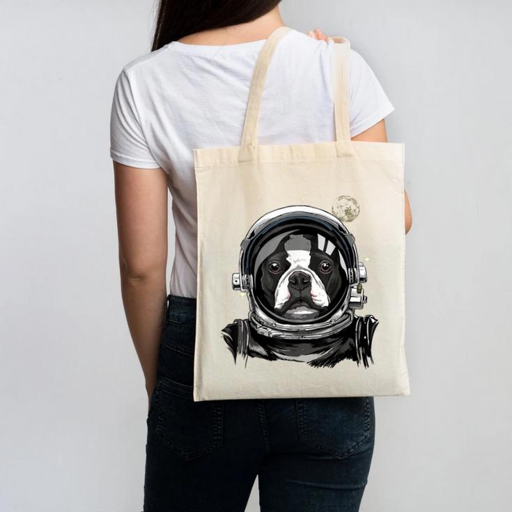 Boston Terrier Astronaut Shirt Spaceman Dog Space Lover Canvas Tote Bag, trending gift
