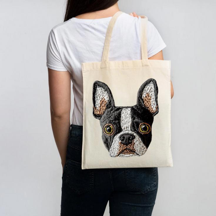 Boston Terrier Cute Puppy Face Dog Lover Pet Owner Canvas Tote Bag, trending gift