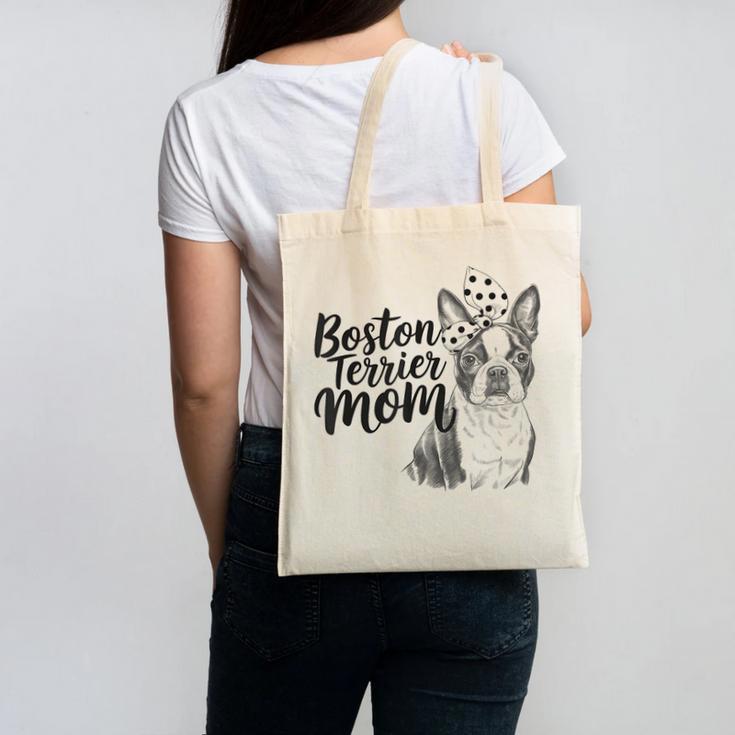 Boston Terrier Dog Bostie Mom Idea For Women Canvas Tote Bag, Couple Gifts, Mom Gifts, Boston Terrier Mom Gifts, trending gift