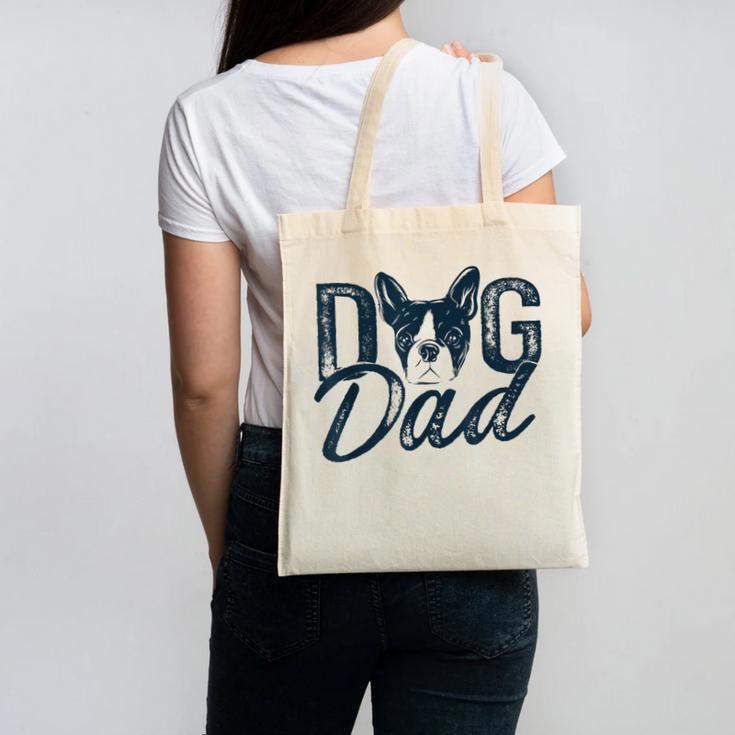 Boston Terrier Dog Dad Canvas Tote Bag