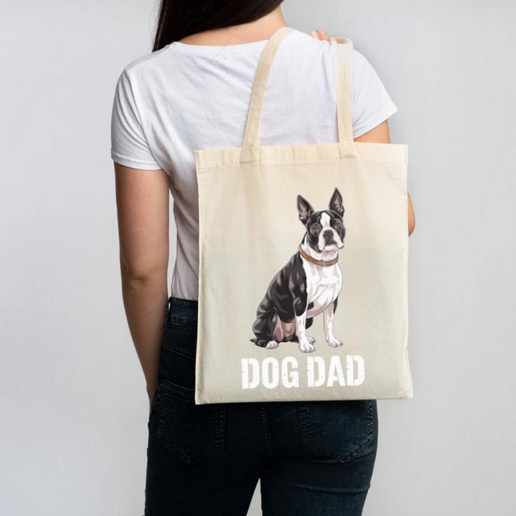 Boston Terrier Dog Dad Boston Terrier Dog Lovers Canvas Tote Bag