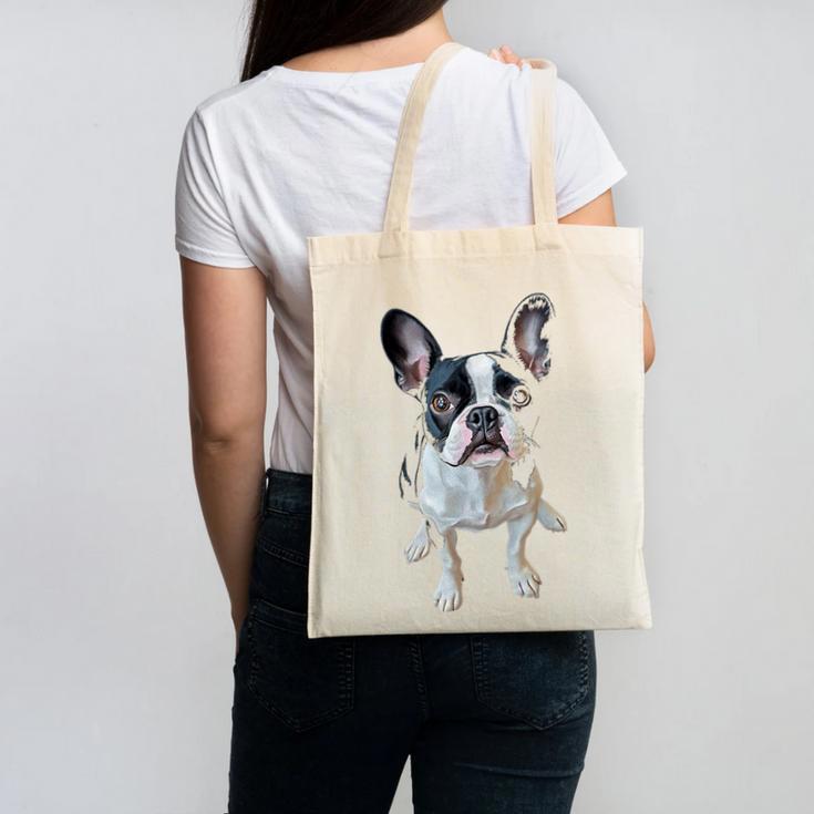 Boston Terrier Dog Motif Pet Art Boston Terrier Men Women Kids Canvas Tote Bag, trending gift