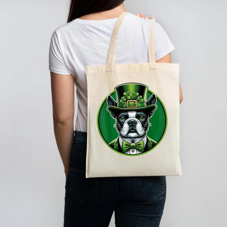 Boston Terrier Dog St Patricks Day Irish Pet Lover Men Women Kids Canvas Tote Bag