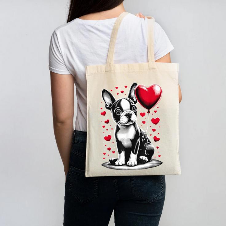 Boston Terrier Dog Valentine's Day Dog Owner Canvas Tote Bag, trending gift