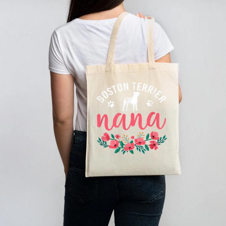 Boston Terrier Grandma Nana Dog Lover Christmas Canvas Tote Bag, Boston Terrier Christmas Gifts, trending gift